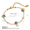 Wholesale Jewelry 316L Stainless Steel Crystal Flower Handmade Chain Necklace For Women