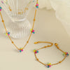 Wholesale Jewelry 316L Stainless Steel Crystal Flower Handmade Chain Necklace For Women