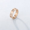 Wholesale Jewelry Titanium Steel Cut Out Roman Numeral Women's Ring Electroplated