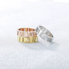 Wholesale Jewelry Titanium Steel Cut Out Roman Numeral Women's Ring Electroplated