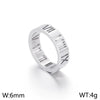 Wholesale Jewelry Titanium Steel Cut Out Roman Numeral Women's Ring Electroplated