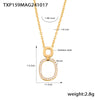 Wholesale Jewelry 316L Stainless Steel Double Ring Small Round Design Sense Necklace Bracelet Suit Electroplated For Women With Personality And Geometric Style