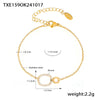 Wholesale Jewelry 316L Stainless Steel Double Ring Small Round Design Sense Necklace Bracelet Suit Electroplated For Women With Personality And Geometric Style
