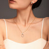 Wholesale Jewelry 316L Stainless Steel Double Ring Small Round Design Sense Necklace Bracelet Suit Electroplated For Women With Personality And Geometric Style