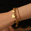 Wholesale Jewelry Titanium Steel Doublelayer Peach Heart Bracelet For Women Cartoon Style Electroplated