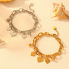 Wholesale Jewelry Titanium Steel Doublelayer Peach Heart Bracelet For Women Cartoon Style Electroplated