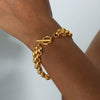 Wholesale Jewelry Titanium Steel Exaggerated Geometric Style Electroplating Bracelet Necklace