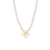 Wholesale Jewelry Titanium Steel Flower Beaded Handwoven Necklace With Electroplating Treatment