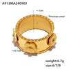 Wholesale Jewelry Titanium Steel French Embossed Flower And Geometric Kaleidoscope Bracelet And Ring Electroplated Fashion Style