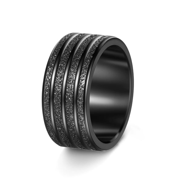 Wholesale Jewelry Titanium Steel Frosted Ring With Letters Numbers Text Electroplating Unisex Men's