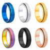 Wholesale Jewelry Titanium Steel Frosted Rotary Ring With Letters Numbers Text Pattern For Unisex