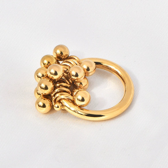 Wholesale Jewelry Titanium Steel Geometric Ball Grape Bunch Style Electroplated Ring Bracelet For Female
