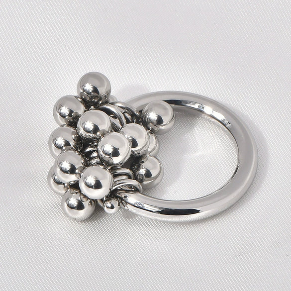 Wholesale Jewelry Titanium Steel Geometric Ball Grape Bunch Style Electroplated Ring Bracelet For Female