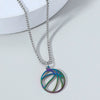 Wholesale Jewelry Titanium Steel Geometric Basketball Pendant Necklace With Pearl Chain And Electroplating