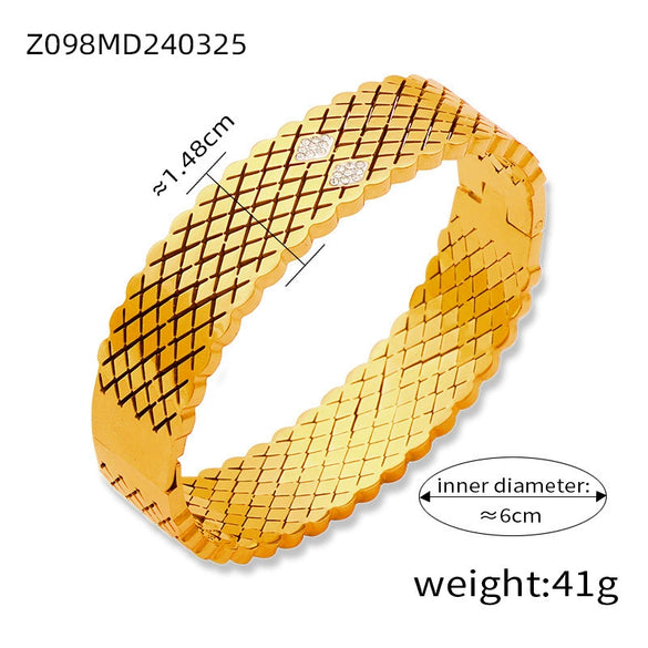 Wholesale Jewelry 316L Stainless Steel Geometric Bracelet Gold Plated