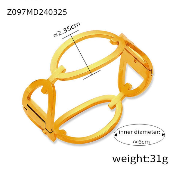 Wholesale Jewelry 316L Stainless Steel Geometric Bracelet Gold Plated