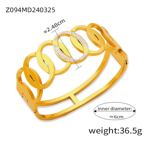 Wholesale Jewelry 316L Stainless Steel Geometric Bracelet Gold Plated