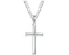Wholesale Jewelry Titanium Steel Geometric Cross Electroplated Cuban Chain Pendant Necklace Unisex