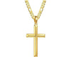 Wholesale Jewelry Titanium Steel Geometric Cross Electroplated Cuban Chain Pendant Necklace Unisex