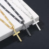 Wholesale Jewelry Titanium Steel Geometric Cross Electroplated Cuban Chain Pendant Necklace Unisex