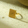 Wholesale Jewelry Titanium Steel Geometric Design 18K Gold Vacuum Plated Opening Ring For Women Light Luxury Style