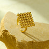 Wholesale Jewelry Titanium Steel Geometric Design 18K Gold Vacuum Plated Opening Ring For Women Light Luxury Style
