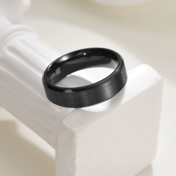 Wholesale Jewelry Titanium Steel Geometric Distressed Unisex Ring