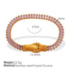 Wholesale Jewelry 316L Stainless Steel Geometric Fourcorner Buckle Electroplated Doublesided Suction Iron Buckle Bracelet For Women