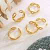 Wholesale Jewelry Titanium Steel Geometric French Style Nonfading Ring With Electroplating