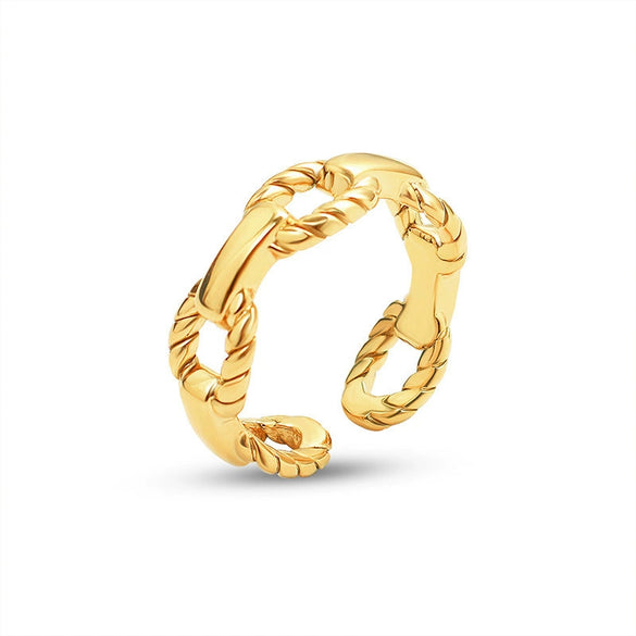 Wholesale Jewelry Titanium Steel Geometric French Style Nonfading Ring With Electroplating