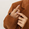 Wholesale Jewelry Titanium Steel Geometric French Style Nonfading Ring With Electroplating