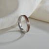 Wholesale Jewelry Titanium Steel Geometric Hawaiian Acacia Wood Inlaid Ring Couple Jewelry