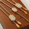 Wholesale Jewelry 316L Stainless Steel Geometric Hexagonal Pendant With Diamond Buckle For Women