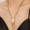 Wholesale Jewelry 316L Stainless Steel Geometric Hexagonal Pendant With Diamond Buckle For Women