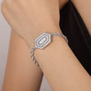 Wholesale Jewelry 316L Stainless Steel Geometric Hexagonal Pendant With Diamond Buckle For Women