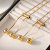 Wholesale Jewelry Titanium Steel Geometric Hollow Ball Long Tassel Pendant Chain Fashion Light Luxury Electroplated