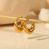 Wholesale Jewelry Titanium Steel Geometric Hollow Electroplated Earrings