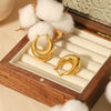 Wholesale Jewelry Titanium Steel Geometric Hollow Electroplated Earrings