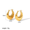 Wholesale Jewelry Titanium Steel Geometric Hollow Electroplated Earrings