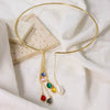 Wholesale Jewelry Titanium Steel Geometric Irregular Pearl Collar Necklace For Women Minimalist Style