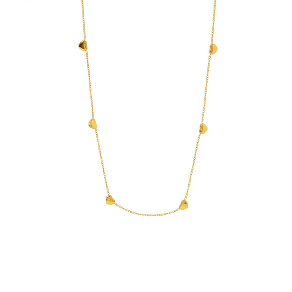 Wholesale Jewelry Titanium Steel Geometric Love Pendant Clavicle Chain Electroplated