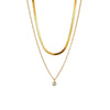 Wholesale Jewelry Titanium Steel Geometric Multilayer Chain Clavicle Necklace Electroplated For Women