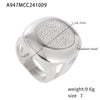 Wholesale Jewelry Titanium Steel Geometric Palm Pattern Pvd Goldplated Ring