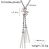 Wholesale Jewelry Titanium Steel Geometric Pattern Tassel Design Electroplated Fourpiece Set Necklace Bracelet Earrings Ring