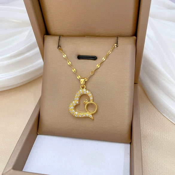 Wholesale Jewelry Titanium Steel Geometric Pendant Necklace For Women