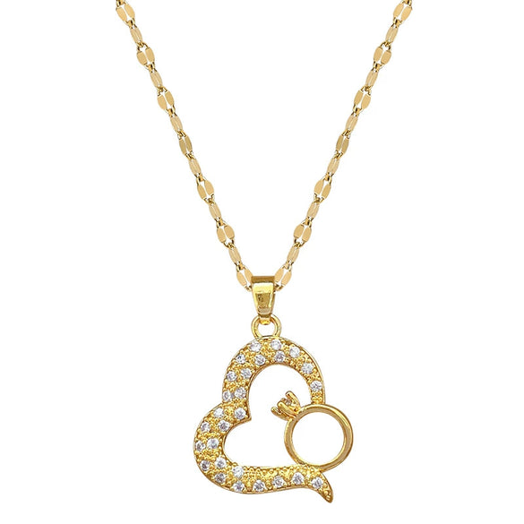 Wholesale Jewelry Titanium Steel Geometric Pendant Necklace For Women