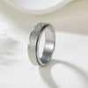 Wholesale Jewelry Titanium Steel Geometric Rotatable Couple's Frosted Ring Electroplated