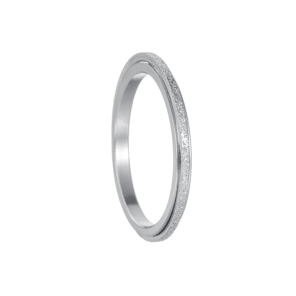 Wholesale Jewelry Titanium Steel Geometric Rotatable Couple's Frosted Ring Electroplated