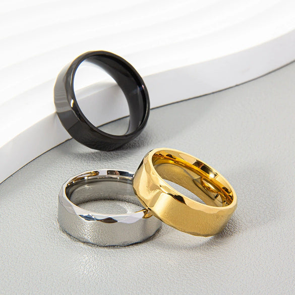 Wholesale Jewelry Titanium Steel Geometric Sculpted Men's Ring