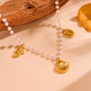 Wholesale Jewelry Titanium Steel Geometric Sea Life Shell Pearl Beach Necklace Electroplating For Women